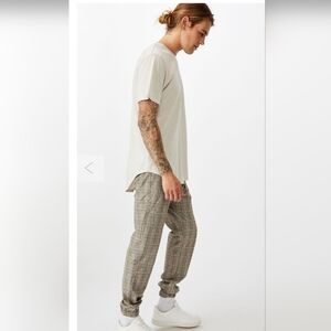 Drake Men's Plaid Jogger Pants - Brown and Gray